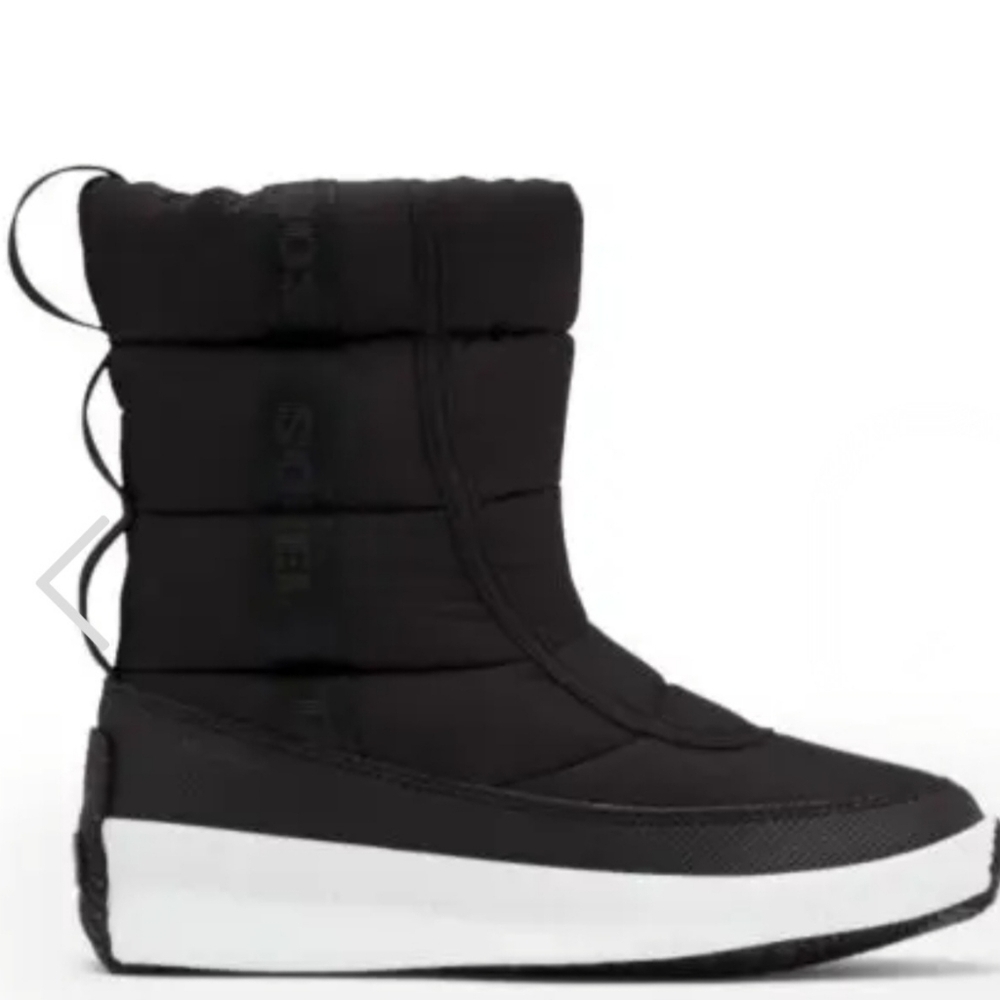 SOREL Out N About Puffy WINTER WATERPROOF Boots Matte Black Warm Shoes 8.5